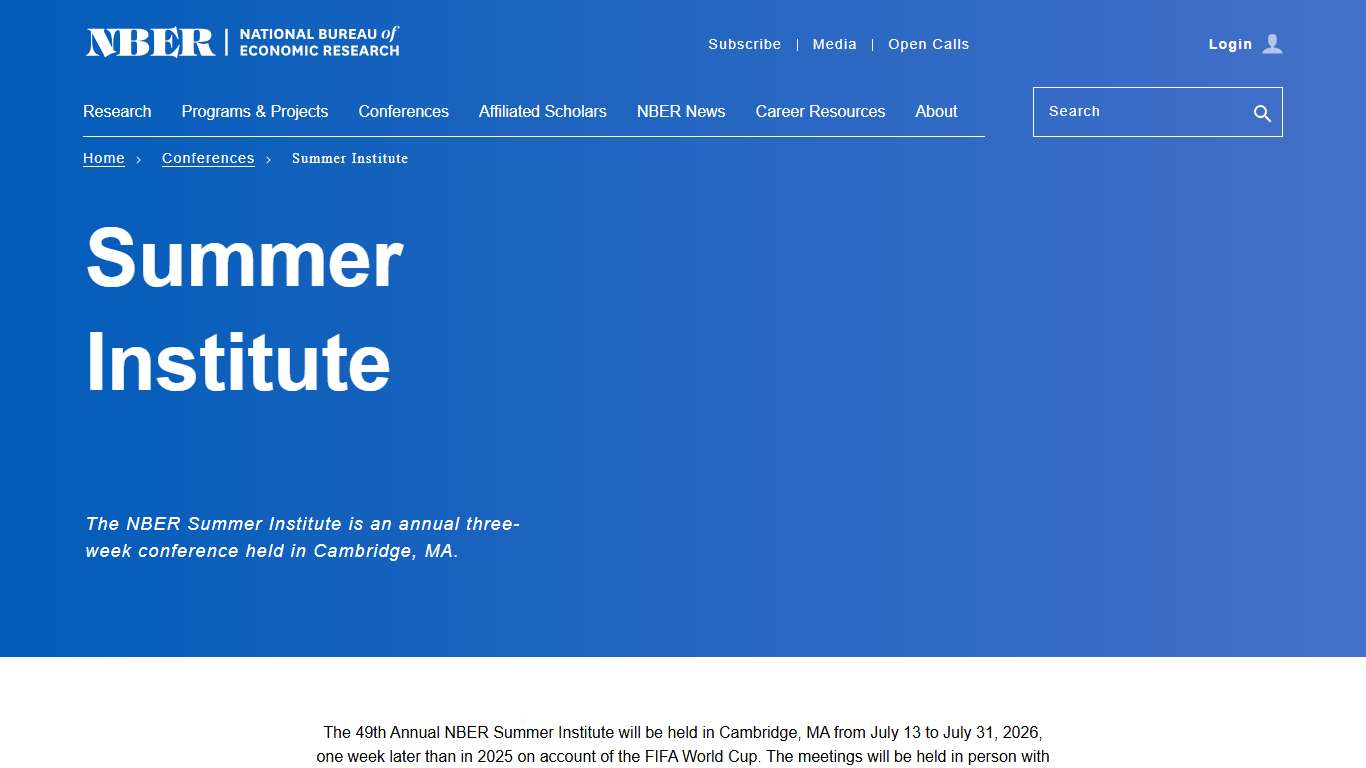 Summer Institute NBER